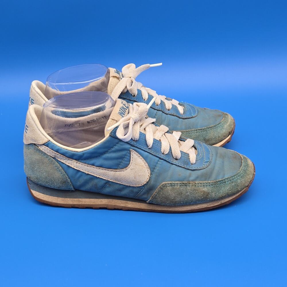 Vintage 1980s Nike Diablo Blue Nylon Suede Sneakers Women’s 7.5 Rep. of Korea - Picture 5 of 14